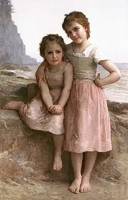 Sur la grève ou Sœurs sur le rivage. Yvonne (assise) et sa sœur Marguerite ou Jeanne (1896), Detroit Institute of Arts.