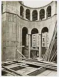 Le chantier de l'église en 1928.