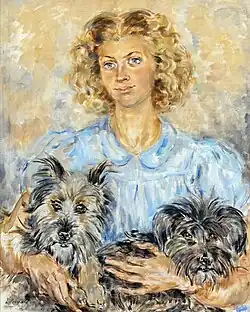 Jeune femme aux chiens