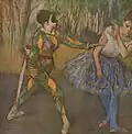 Degas, Arlequin et Colombine (Degas, Belvédère), pastel (Galerie autrichienne du Belvédère, vers 1884)