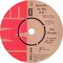 Description de l'image Anarchy in the UK by Sex Pistols UK single side-A.png.