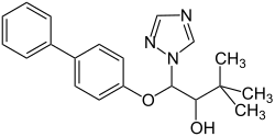 Strukturformel von Bitertanol ohne Angabe der Stereochemie