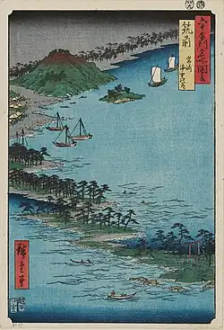 59: Provinz Chikuzen Hakozaki umi-no-nakamichi (筥崎 海中みち)
