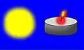 Beispiel für den Soft-Egde-Effekt anhand der Flamme einer Kerze (rechts) und der Sonne (links)