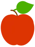 Flächigkeit. Apfel-Piktogramm.