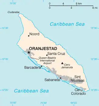 Lage des Jamanota auf Aruba