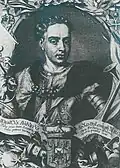 Der junge König August der Starke, Kupferstich von Johann Jakob Thourneysser, 1697