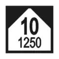 Beginn oder Änderung der Steigung: Hier folgt auf den nächsten 1250 Metern eine Steigung von 10&nbsp;‰.