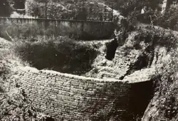 Freigelegte Ruine des Blauen Turms 1934.