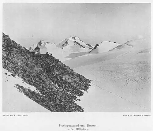 Hochgewänd (links) und Botzer um 1890, von der Müllerhütte