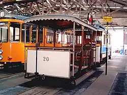 Offener Sommerbeiwagen der Straßenbahn Stuttgart, ursprünglich ein Pferdebahnwagen