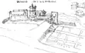 Die Burg im 16. Jahrhundert nach einer Zeichnung von 1578