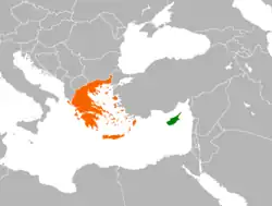 Lage von Griechenland und Zypern
