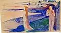 Loslösung (1893), Aquarell, Gouache und Wachsmalstift auf Papier, Munch-Museum Oslo