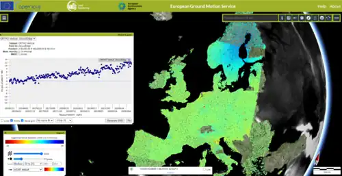 Web Portal des Europäischen Bodenbewegungsdienstes (EGMS).