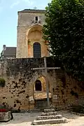 Saint-Amand-de-Coly, Tor in westlicher Wehrmauer, heutiger Zugang