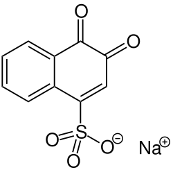 Strukturformel von Natrium-1,2-naphthochinon-4-sulfonat