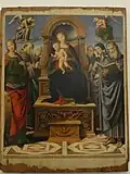Madonna mit Kind, Engeln und Heiligen (1516), Tafelgemälde von Giovanni di Pietro, genannt Lo Spagna