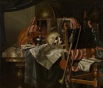 Franciscus Gysbrechts Vanitasstillleben, 2. Hälfte 17. Jh., Öl auf Leinwand, 115 × 134&nbsp;cm, Königliches Museum der Schönen Künste, Antwerpen