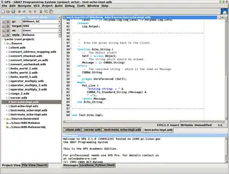 Bildschirmfoto des GNAT Programming Studio