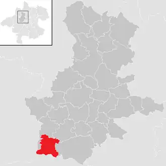 Lage der Gemeinde Geboltskirchen im Bezirk Grieskirchen (anklickbare Karte)