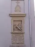 Kreuzwegstation: Jesus stürzt zum siebten Mal.