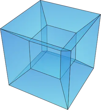 Schlegeldiagramm des Tesserakts