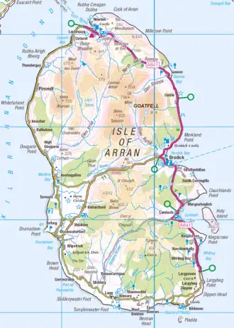 GOATFELL im Norden auf der Karte