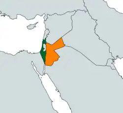 Lage von Israel und Jordanien