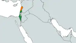 Lage von Israel und Libanon