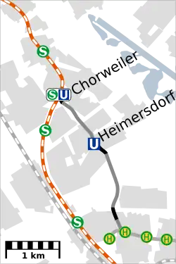 Strecke nach Chorweiler