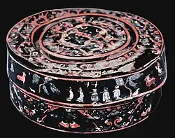 Lackwaren-Schatulle aus dem Jingmen-Grab, Staat Chu (704–223 v. Chr.)