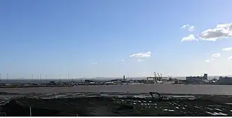 Blick über die Docks von Leith