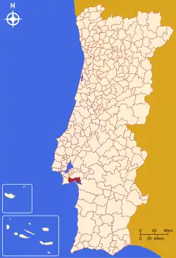 Position des Kreises Setúbal