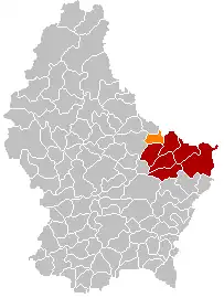 Lage von Befort im Großherzogtum Luxemburg