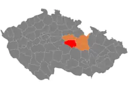 Lage des Okres Chrudim