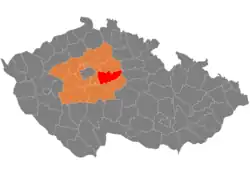 Lage des Okres Kolín
