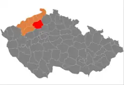 Lage des Okres Litoměřice