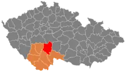 Lage des Okres Tábor