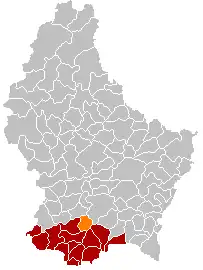 Lage von Leudelingen im Großherzogtum Luxemburg