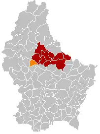 Lage von Mertzig im Großherzogtum Luxemburg