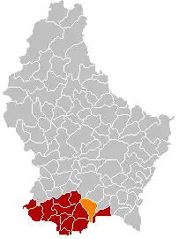 Lage von Roeser im Großherzogtum Luxemburg