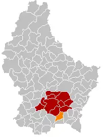 Lage von Weiler zum Turm im Großherzogtum Luxemburg