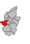 Lage des Kantons Brouvelieures innerhalb des Arrondissements Saint-Dié-des-Vosges