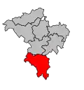 Lage des Kantons Lamarche innerhalb des Arrondissements Neufchâteau