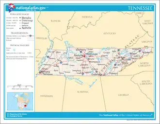 Karte von Tennessee