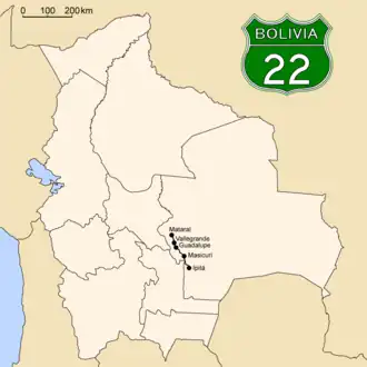 Verlauf der Ruta 22
