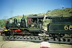 Historische Dampfeisenbahn Nr. 68 im Rangierbahnhof von Tiradentes.