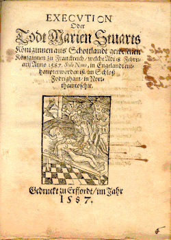Flugblatt zum Tod Maria Stuarts