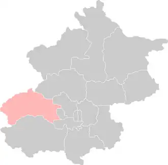 Lage von Mentougou in Peking